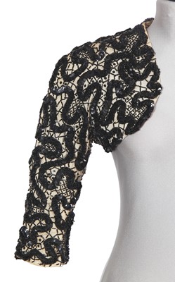 Lot 439 - Tina Chow's Cristóbal Balenciaga haute couture beaded and sequinned silk faille bolero, 1946