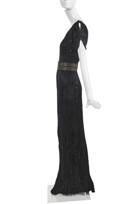 Lot 455 - A Mariano Fortuny black silk Delphos, circa 1920-30