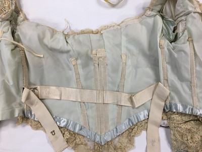 Lot 484 - A Charles Frederick Worth eau de nil satin evening gown, 1893-4