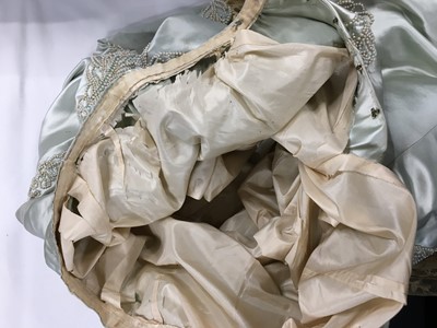 Lot 484 - A Charles Frederick Worth eau de nil satin evening gown, 1893-4
