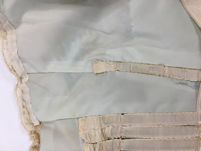 Lot 484 - A Charles Frederick Worth eau de nil satin evening gown, 1893-4