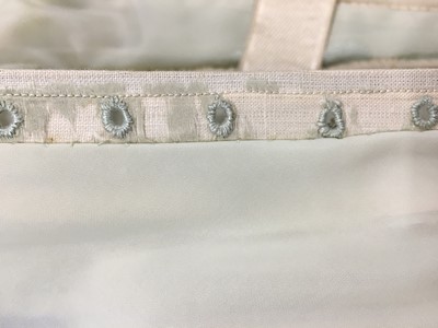 Lot 484 - A Charles Frederick Worth eau de nil satin evening gown, 1893-4