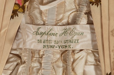 Lot 489 - A Josephine H Egan rose brocade and satin evening gown, American, circa 1885