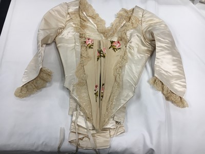 Lot 489 - A Josephine H Egan rose brocade and satin evening gown, American, circa 1885