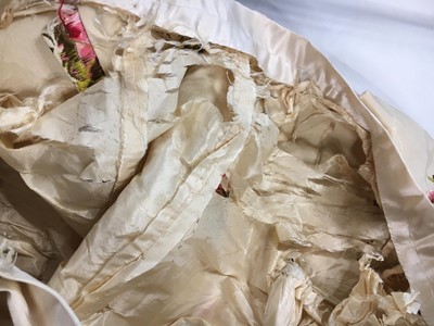 Lot 489 - A Josephine H Egan rose brocade and satin evening gown, American, circa 1885