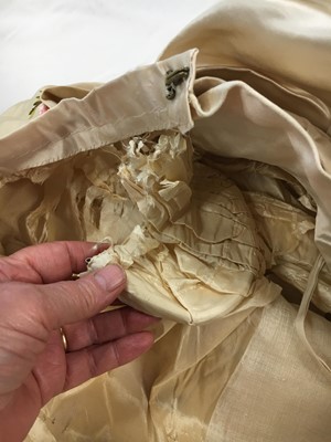 Lot 489 - A Josephine H Egan rose brocade and satin evening gown, American, circa 1885