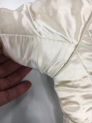 Lot 489 - A Josephine H Egan rose brocade and satin evening gown, American, circa 1885