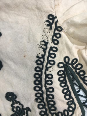 Lot 496 - Two buff nankeen cotton infant dresses, 1860s