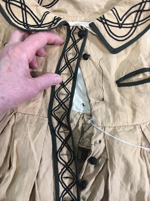 Lot 496 - Two buff nankeen cotton infant dresses, 1860s