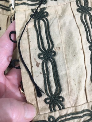 Lot 496 - Two buff nankeen cotton infant dresses, 1860s