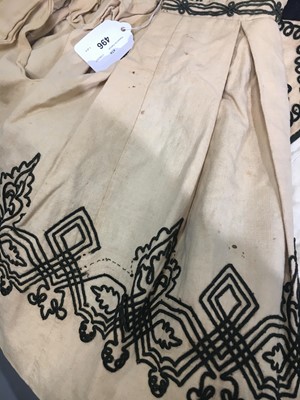 Lot 496 - Two buff nankeen cotton infant dresses, 1860s
