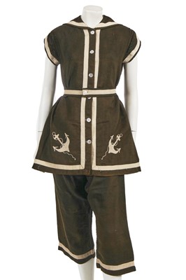 Lot 798 - A brown wool bathing suit, circa 1900