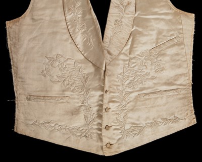 Lot 867 - An ivory satin ribbon probably woven to commemorate the wedding of Queen Victoria in 1840