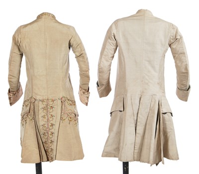 Lot 184 - A pale grey silk tailcoat, probably French, 1770s