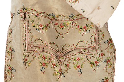 Lot 184 - A pale grey silk tailcoat, probably French, 1770s