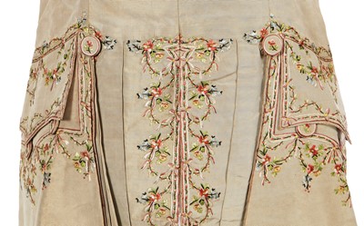 Lot 184 - A pale grey silk tailcoat, probably French, 1770s