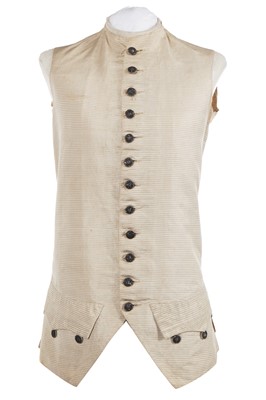 Lot 184 - A pale grey silk tailcoat, probably French, 1770s