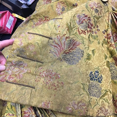 Lot 185 - A Gaston Courtois fancy dress outfit made from 1730s brocaded silk, 1880s-90s