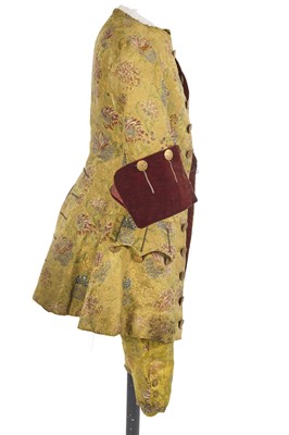 Lot 185 - A Gaston Courtois fancy dress outfit made from 1730s brocaded silk, 1880s-90s