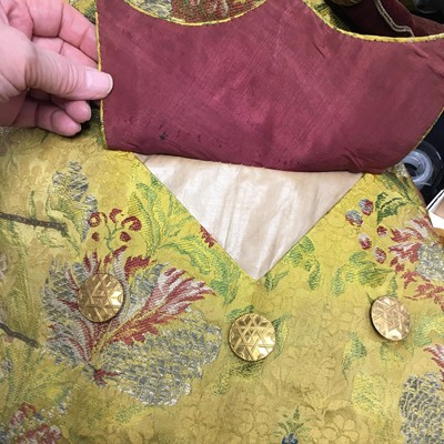 Lot 185 - A Gaston Courtois fancy dress outfit made from 1730s brocaded silk, 1880s-90s
