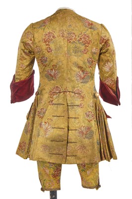 Lot 185 - A Gaston Courtois fancy dress outfit made from 1730s brocaded silk, 1880s-90s