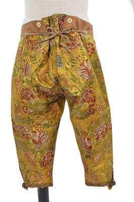 Lot 185 - A Gaston Courtois fancy dress outfit made from 1730s brocaded silk, 1880s-90s