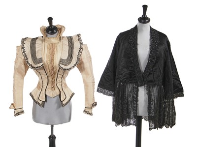 Lot 809 - A Gustave Beer cream silk jacket 1890s