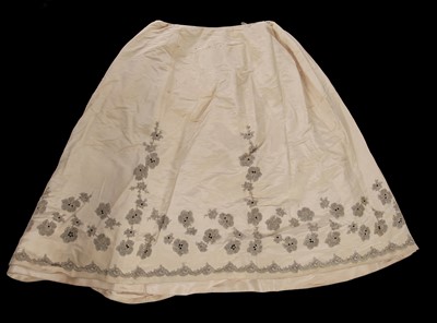 Lot 822 - A group of incomplete dresses and fabrics by Worth, Maison Rouff, Gustave Beer and others mainly 1880s-90s