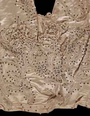 Lot 822 - A group of incomplete dresses and fabrics by Worth, Maison Rouff, Gustave Beer and others mainly 1880s-90s