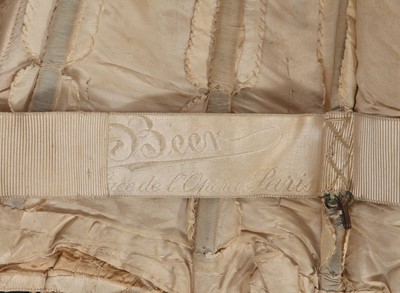 Lot 822 - A group of incomplete dresses and fabrics by Worth, Maison Rouff, Gustave Beer and others mainly 1880s-90s