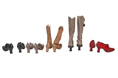 Lot 774 - A pair of tan Perugia boots circa 1915 and other footwear