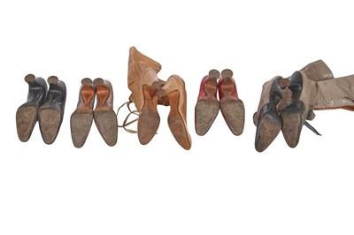 Lot 774 - A pair of tan Perugia boots circa 1915 and other footwear