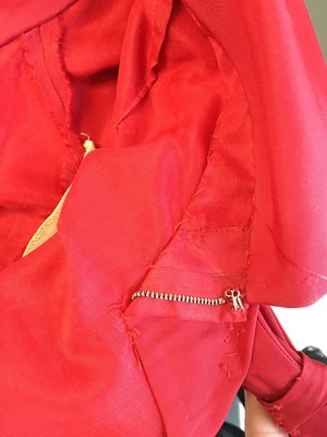 Lot 431 - A Christian Dior New York red faille dress, mid-1950s