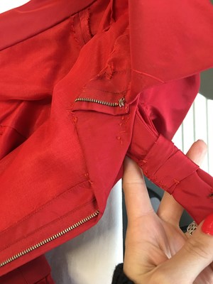 Lot 431 - A Christian Dior New York red faille dress, mid-1950s