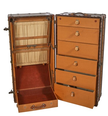 Lot 53 - A Louis Vuitton monogrammed canvas wardrobe trunk, early 20th century