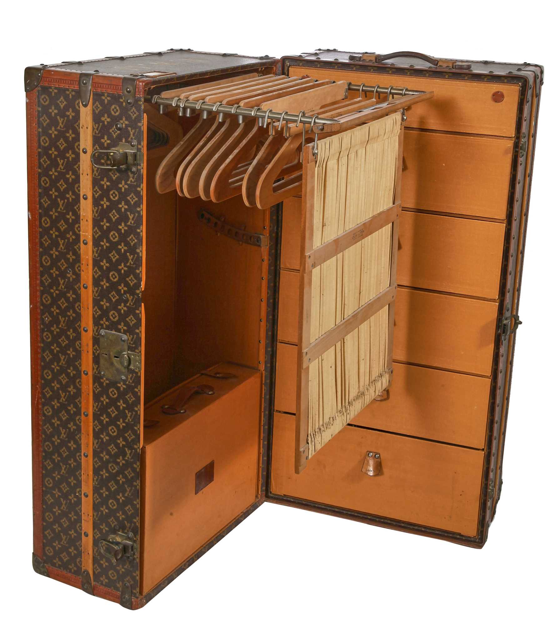 Lot 53 - A Louis Vuitton monogrammed canvas wardrobe trunk, early 20th century