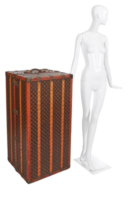 Lot 53 - A Louis Vuitton monogrammed canvas wardrobe trunk, early 20th century