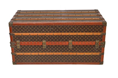 Lot 53 - A Louis Vuitton monogrammed canvas wardrobe trunk, early 20th century