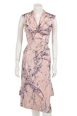 Lot 727 - A Mattli printed silk dress, 1957