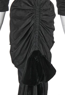 Lot 443 - A Maggy Rouff haute couture black moiré evening dress, late 1940s