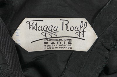 Lot 443 - A Maggy Rouff haute couture black moiré evening dress, late 1940s