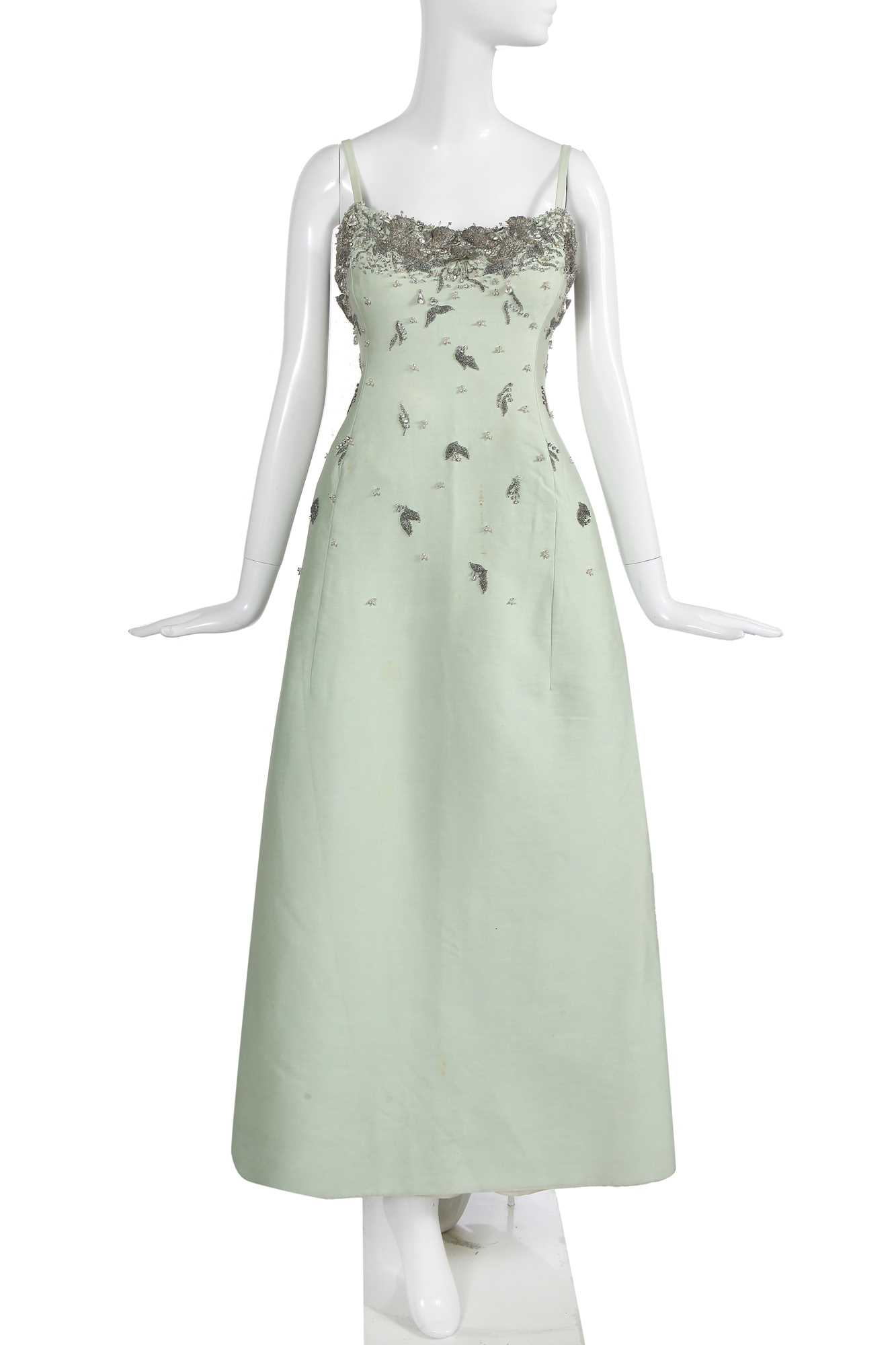 Lot 402 - A Christian Dior London embellished evening dress, early 1960s