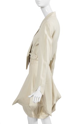 Lot 193 - A John Galliano ivory wool-blend skirt suit, 'Greek Widows...' collection, Spring-Summer 1990
