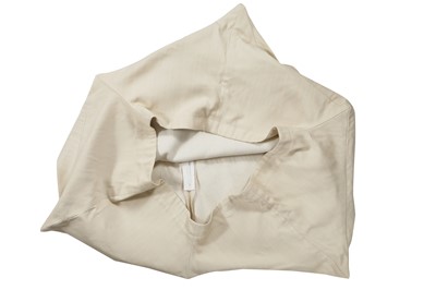 Lot 193 - A John Galliano ivory wool-blend skirt suit, 'Greek Widows...' collection, Spring-Summer 1990