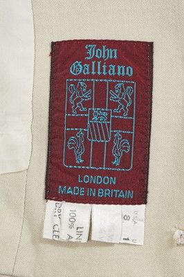 Lot 193 - A John Galliano ivory wool-blend skirt suit, 'Greek Widows...' collection, Spring-Summer 1990