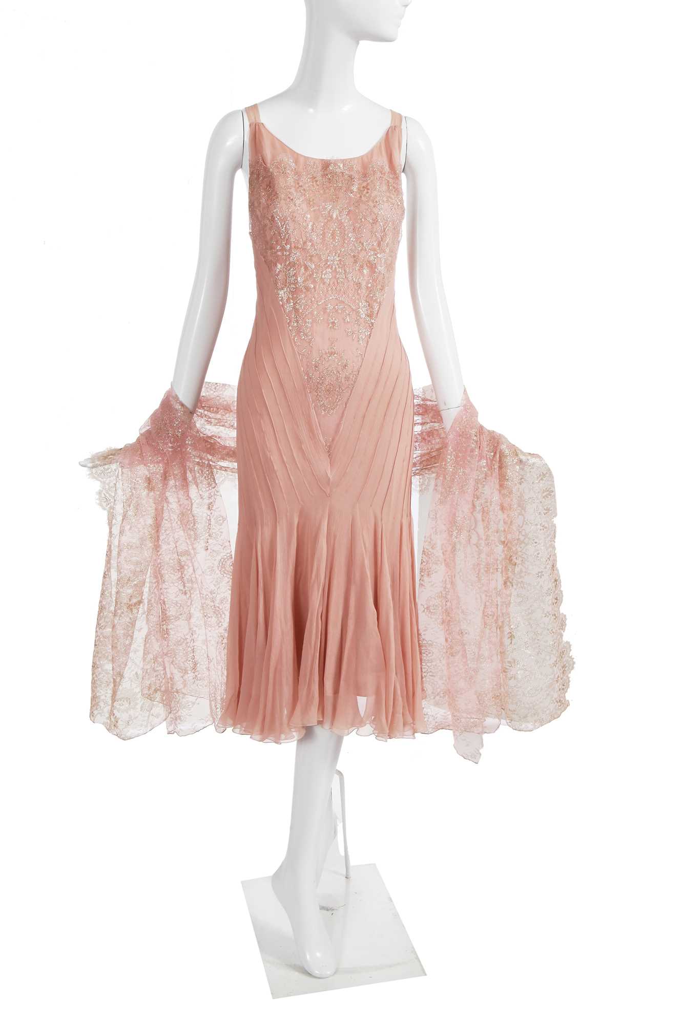 Lot 366 - A Christian Dior by John Galliano pink lace dress, commercial collection 2002
