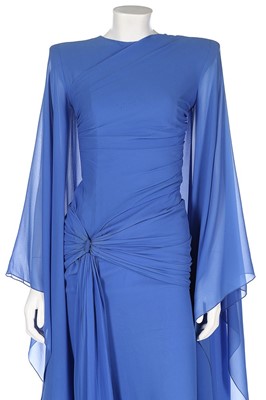 Lot 151 - A Givenchy couture blue chiffon kaftan-style...