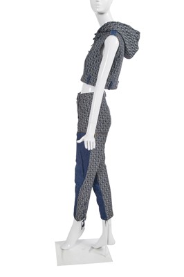 Lot 114 - A Christian Dior by John Galliano blue trotter weave ensemble, 'Logomania' collection, Spring-Summer 2000