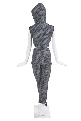 Lot 114 - A Christian Dior by John Galliano blue trotter weave ensemble, 'Logomania' collection, Spring-Summer 2000