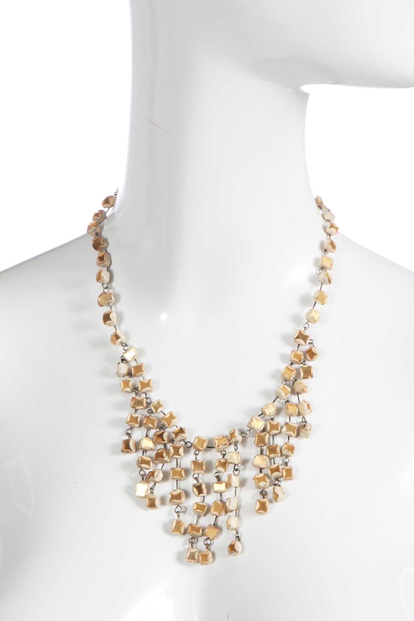 Lot 55 - A Line Vautrin mirrored glass and talosel necklace, circa 1960